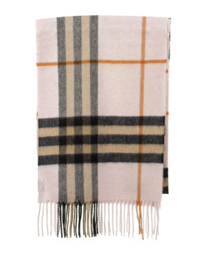 BURBERRY: sciarpe e foulard - Sciarpa in cashmere rosa chiaro