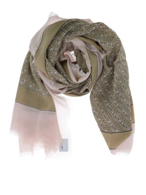 BURBERRY: scarves - Monogram print cashmere scarf