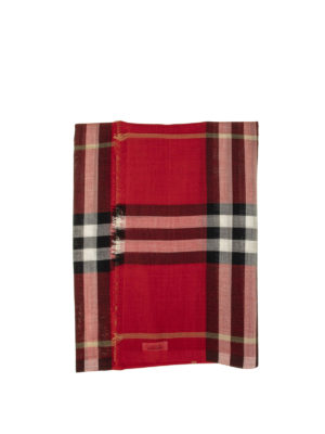 BURBERRY: sciarpe e foulard - Sciarpa in lana e seta tartan