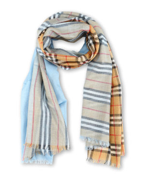 BURBERRY: sciarpe e foulard - Sciarpa in misto lana e seta motivo tartan