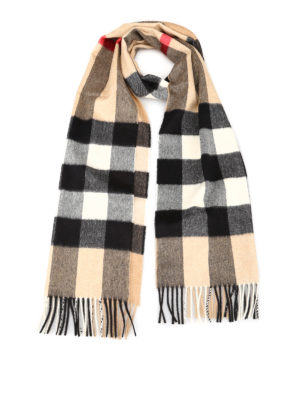 BURBERRY: sciarpe e foulard - Sciarpa in cashmere con motivo Vintage check