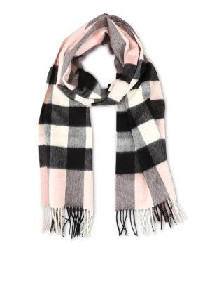BURBERRY: sciarpe e foulard - Sciarpa in cashmere con motivo Vintage check