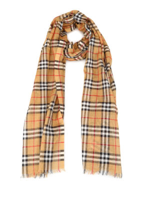 BURBERRY: sciarpe e foulard - Sciarpa in lana e seta Vintage check