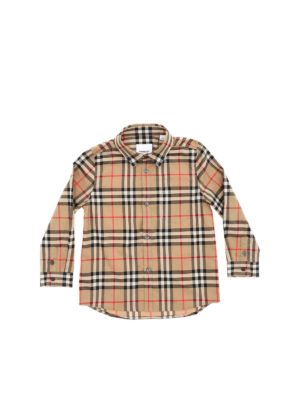 BURBERRY: shirts - Fredrick Check shirt in beige