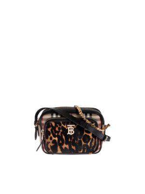 BURBERRY: shoulder bags - Vintage Check and Leopard Print camera bag