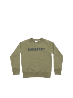 BURBERRY: Sweatshirts & Sweaters - Derick crewneck sweatshirt in army green