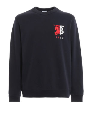 BURBERRY: Sweatshirts & Sweaters - Munstone TB monogram embroidery sweatshirt