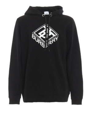 BURBERRY: Sweatshirts & Sweaters - Rubberized logo print hoodie