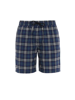 BURBERRY: Costumi piscina e boxer - Costume da bagno Check blu Guildes