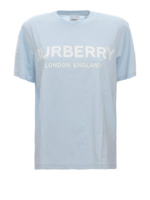 BURBERRY: t-shirts - Dovey light blue cotton t-shirt