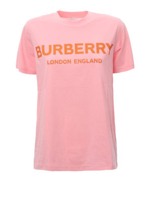BURBERRY: t-shirts - Dovey pink cotton t-shirt