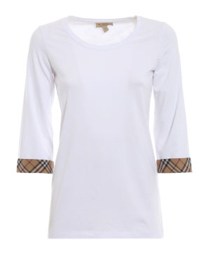 BURBERRY: t-shirt - T-shirt in cotone con maniche al gomito