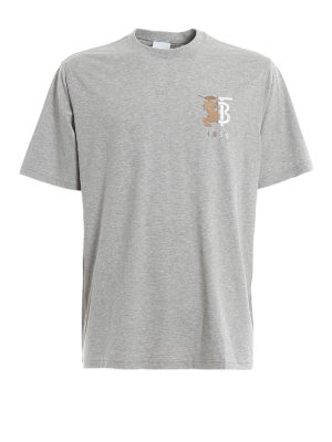 BURBERRY: t-shirts - Hesford TB monogram embroidery T-shirt