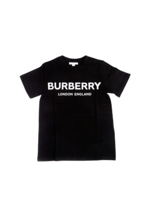 BURBERRY: t-shirts - Robbie T-shirt in black with Burberry print