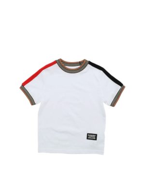 BURBERRY: t-shirts - T-shirt in white with Iconic striped pattern