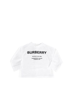 BURBERRY: t-shirts - White T-shirt with Horseferry print