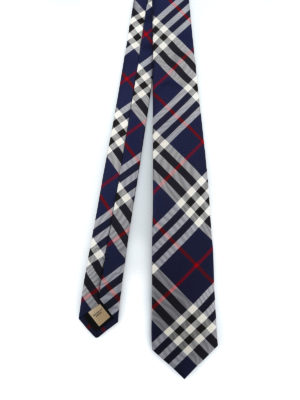 BURBERRY: cravatte e papillion - Cravatta Manston in seta Vintage check blu