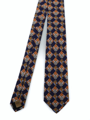 BURBERRY: cravatte e papillion - Cravatta Manston check e cavaliere equestre