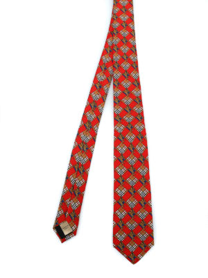 BURBERRY: cravatte e papillion - Cravatta Manston check e cavaliere equestre