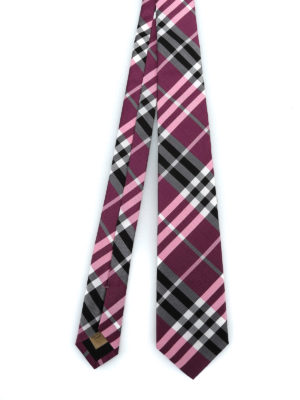 BURBERRY: cravatte e papillion - Cravatta Manston in seta Vintage check rosa