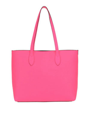 BURBERRY: shopper - Shopper neon con logo goffrato