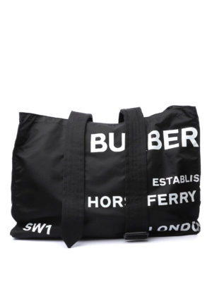 BURBERRY: shopper - Shopper con stampa Horseferry