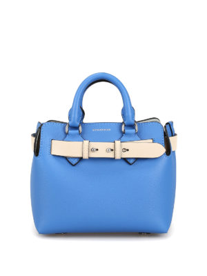 BURBERRY: shopper - Borsa The Belt mini in pelle blu