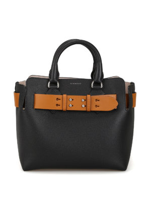 BURBERRY: shopper - Borsa The Belt S in pelle nera