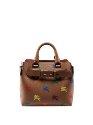 BURBERRY: shopper - Borsa The Mini Equestrian Knight in pelle