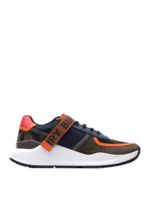 BURBERRY: sneakers - Sneaker Ronnie in pelle e cotone