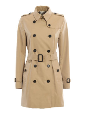 BURBERRY: Gabardinas - Gabardina Kensington - Beis