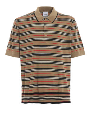 BURBERRY: maglia a collo alto e polo - Polo Beaford in lana merino beige