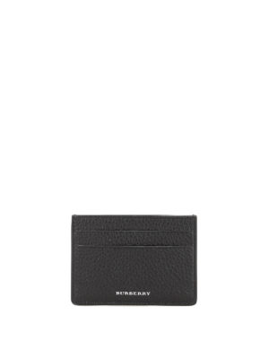 BURBERRY: portafogli - Portacarte in pelle nera a carte
