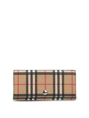 BURBERRY: portafogli - Portafoglio continental Heron in tecno canvas