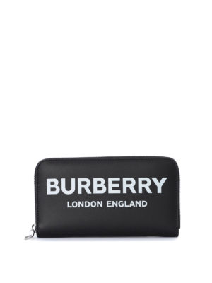 BURBERRY: portafogli - Portafoglio zip-around con stampa logo