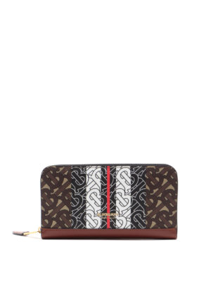 BURBERRY: wallets & purses - Monogram print zip around wallet