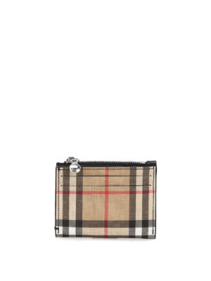 BURBERRY: portafogli - Portacarte tartan con zip