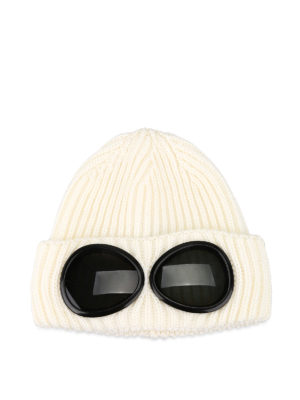 C.P. COMPANY: beanies - Knitted wool goggles beanie