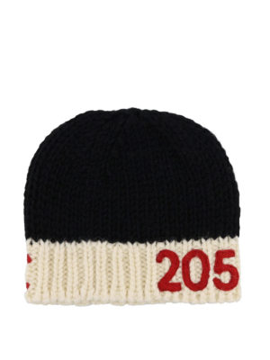 CALVIN KLEIN: berretti - Berretto in lana nero e avorio 205W39NYC
