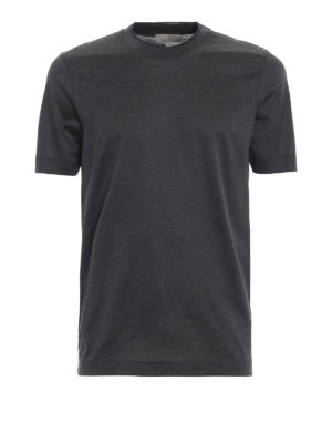 CANALI: t-shirts - Double collar grey T-shirt