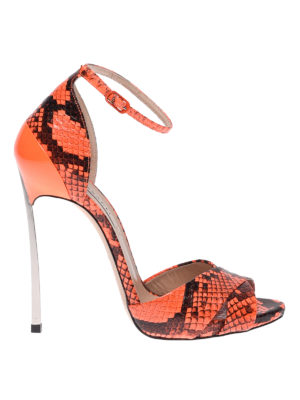 Casadei: sandali - Sandali Techno Blade Fluo color aragosta