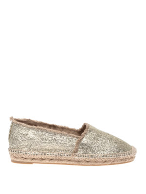 CASTANER: espadrillas - Espadrillas Kito in lino metallizzato dorato