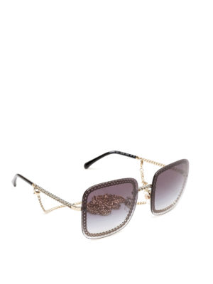 CHANEL: sunglasses - Detachable chain square over sunglasses