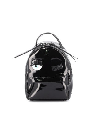 CHIARA FERRAGNI: backpacks - Flirting black vinyl mini backpack
