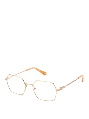 CHLOE': Glasses - Titanium hexagonal eyeglasses