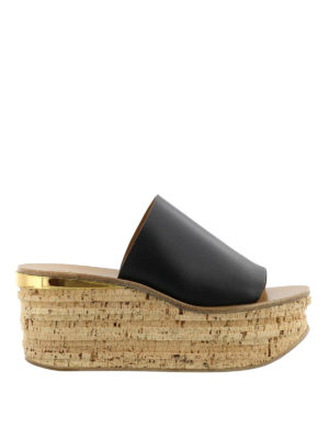CHLOE': mules shoes - Camille black leather wedges