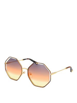CHLOE': sunglasses - Poppy gradient lenses havana sunglasses