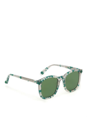 Christopher Kane: sunglasses - Green havana square sunglasses