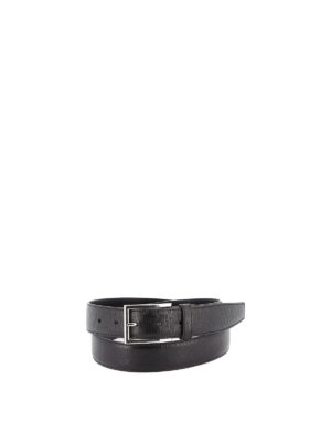 CHURCH'S: belts - Black textured leather belt