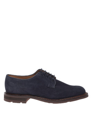 CHURCH'S: classiche - Derby Bestone in pelle scamosciata blu